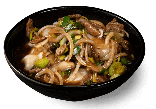 Bamboo Delivery - LUNCH Angus Rind mit Zwiebeln und Lauch
